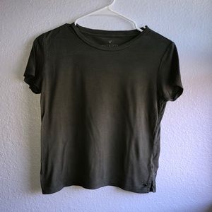 American Eagle Olive Green Short Sleeve Top